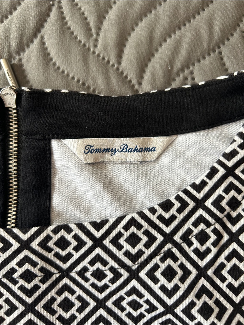🖤 Tommy Bahama Black/White Geometric Sleeveless Dress - Picture 7 of 7